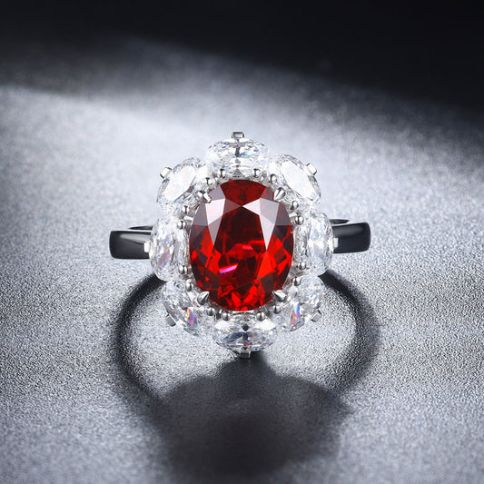 Anillo Halo Rubí 3.29 Ct