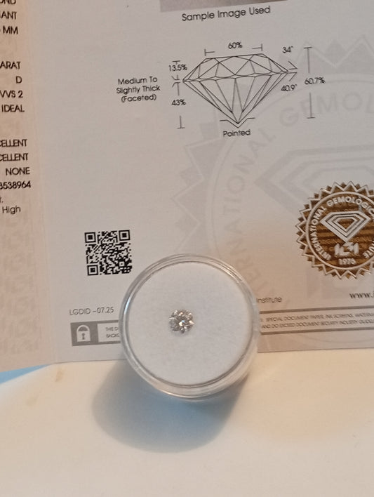 Diamante Talla Brillante 0,50 ct — Certificado IGI